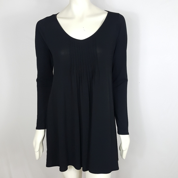 Eileen Fisher Pintuck Front Silk Dress - Picture 2 of 5